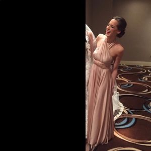 Twobirds convertible ball gown in champagne